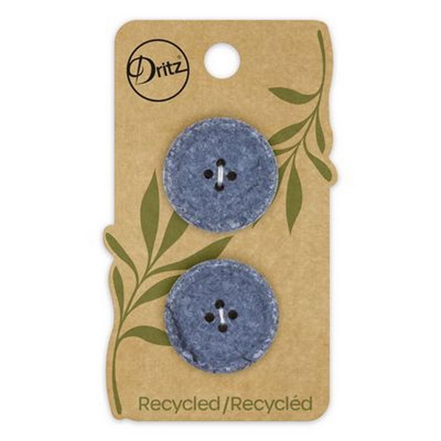 Recycled Cotton Stitch 4hole Blue 25 mm 2ct