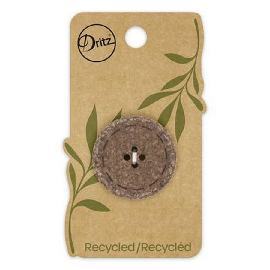 Recycled Cotton Stitch 4hole Brown 30mm 1ct