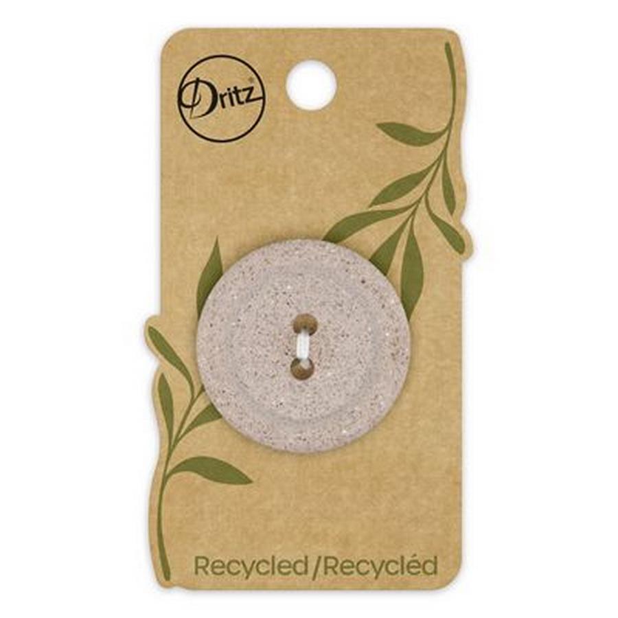 Recycled Macadamia Round 2hole Beige 34mm 1ct