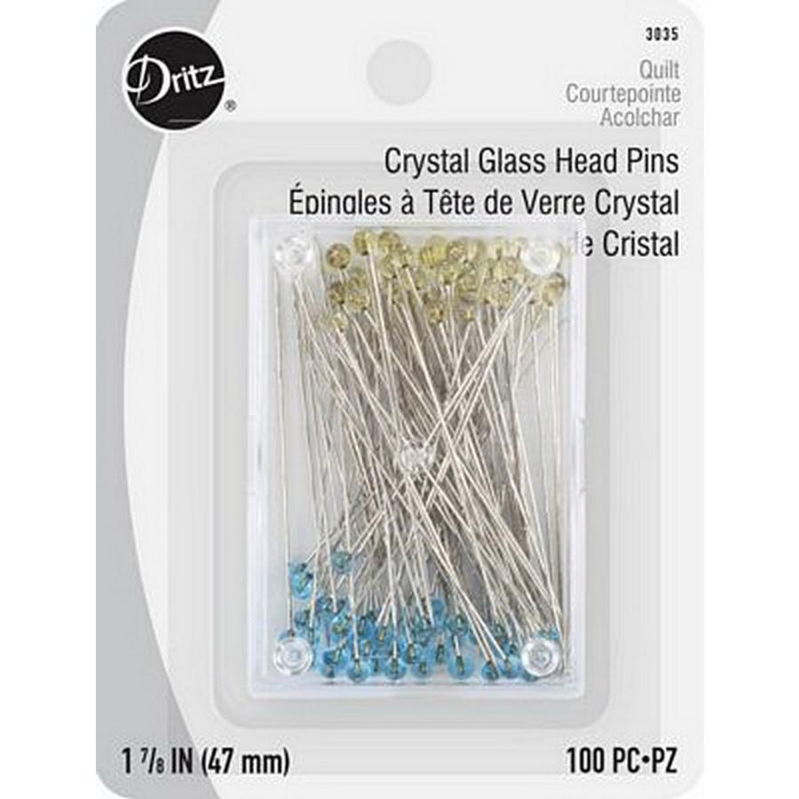 CrystalGlassHeadPins 7-8 100ct