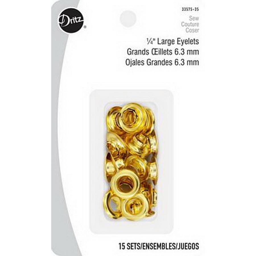 Dritz Eyelets Refill-Gilt 1/4in 15ct (Box of 6)