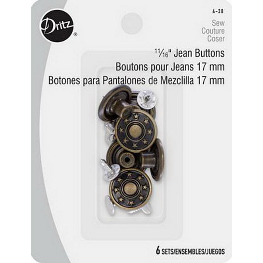Dritz Bachelor Buttons Antique 6c 6/ (Box of 6)