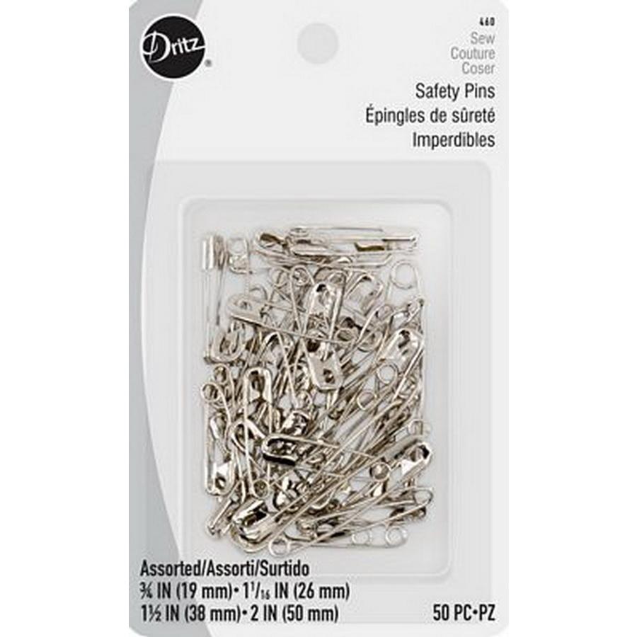 Dritz Safety Pins Assorted Size 50ct (Box of 6)