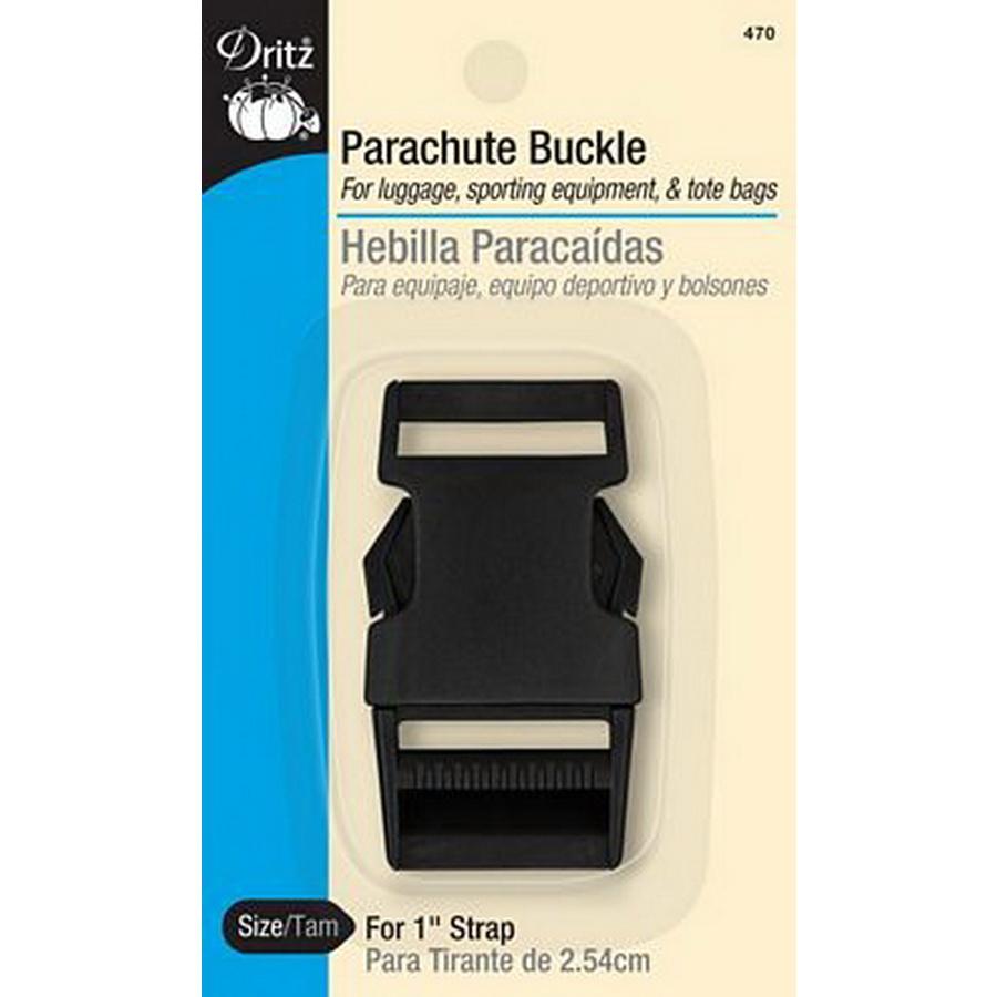 Parachute Buckle Black 1in 6ct BOX06