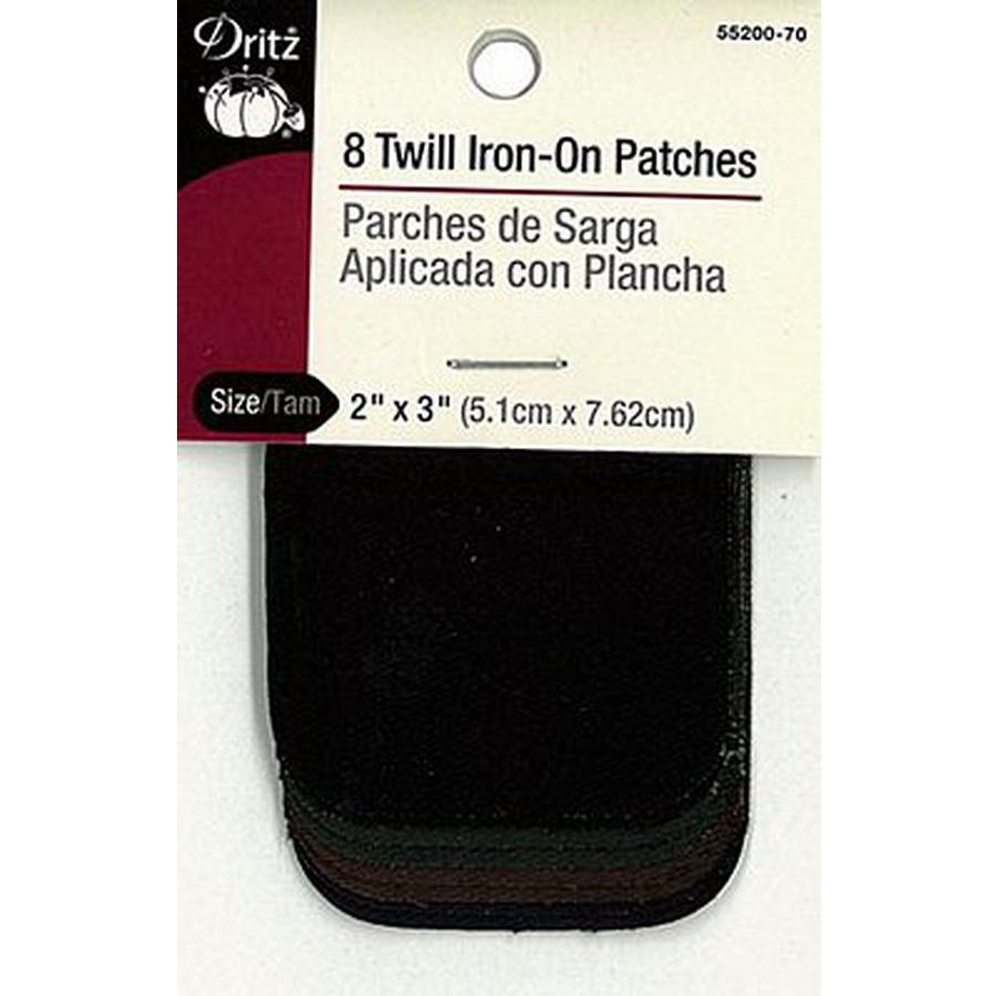 Dritz Twill Iron-On Patch Dk Asst 6/ (Box of 6)