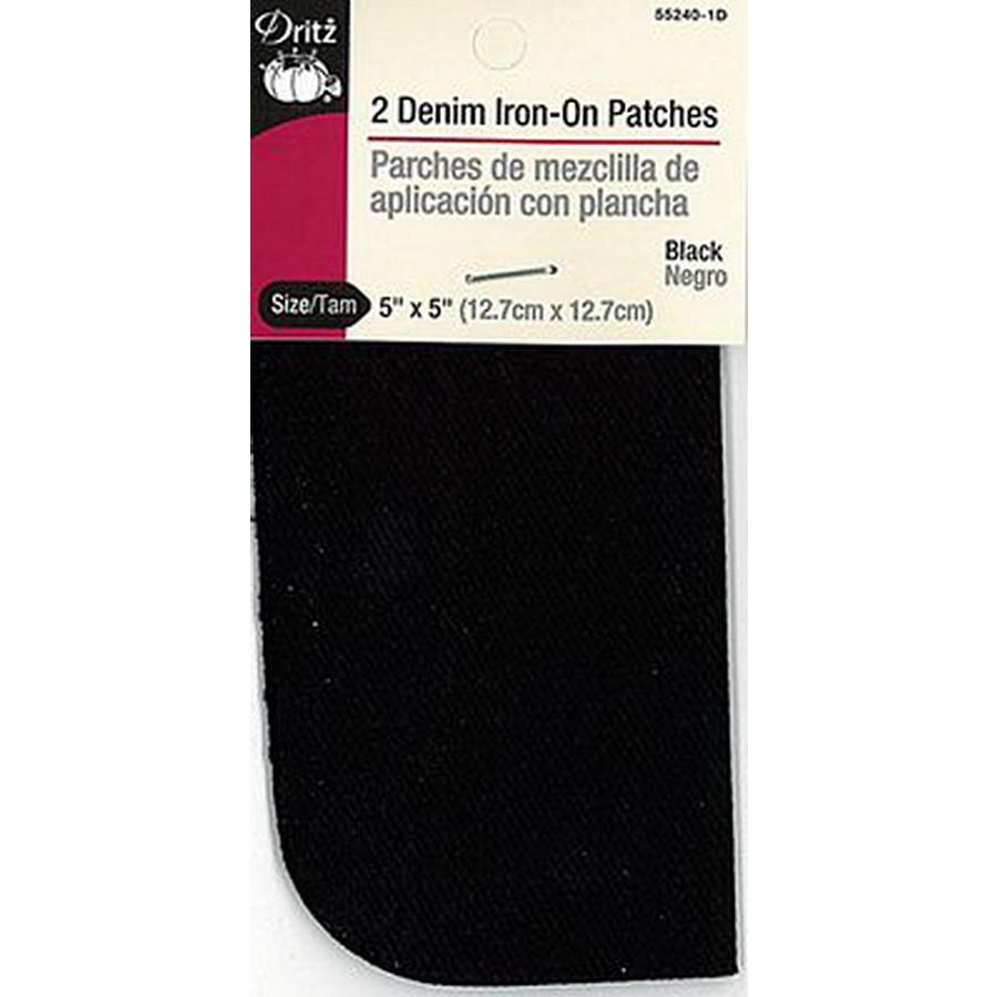 Dritz Denim Iron-On Patch Black (Box of 6)