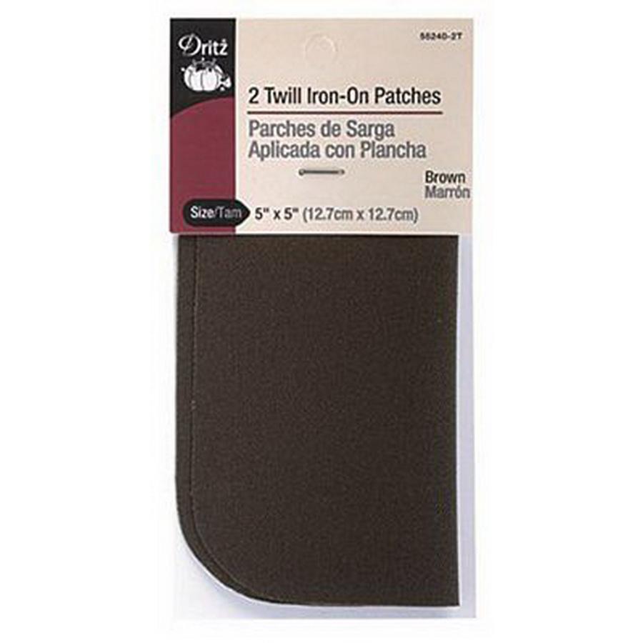 Dritz Twill Iron-On Patch Brown (Box of 6)