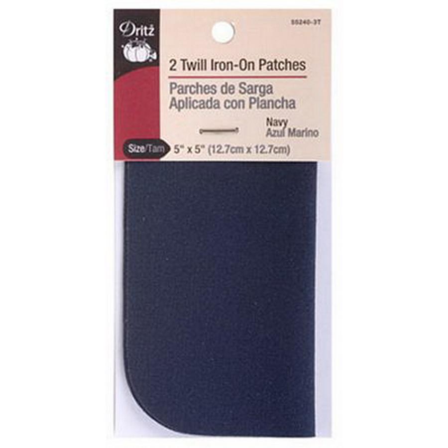 Dritz Twill Iron-On Patch Navy (Box of 6)