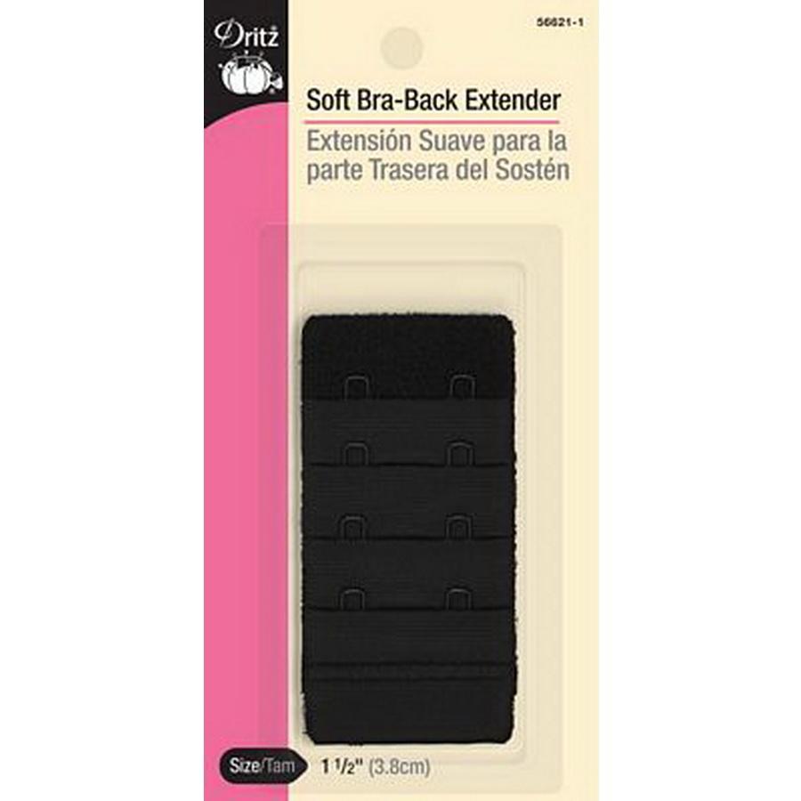 Soft Bra Back Extender Black 1-1/2in (3.8cm) BOX06