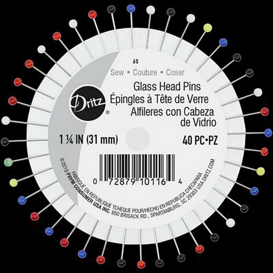 Dritz Glass Hd Pins 1-1/4in 40ct (Box of 3)