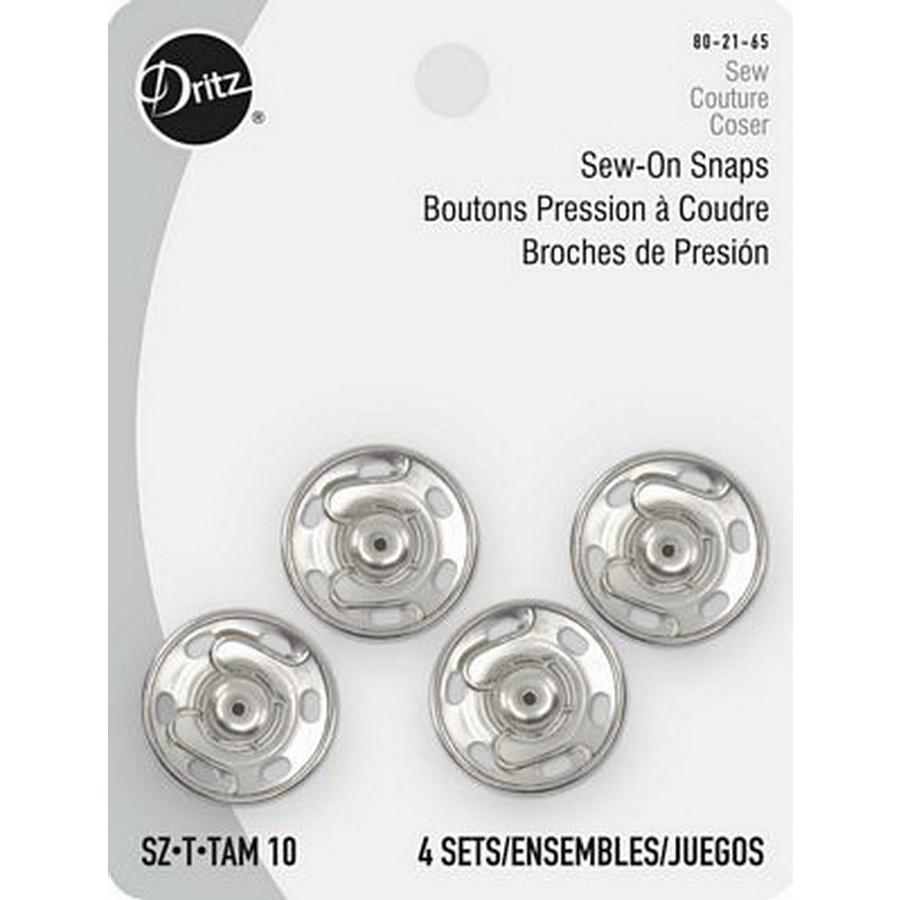 Dritz Sew-on Snaps-Nickel sz.10 (Box of 6)