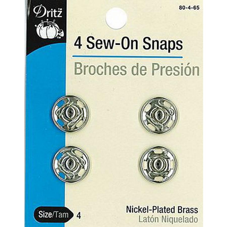 Sew-on Snaps-Nickel 4ct. sz.4 BOX06