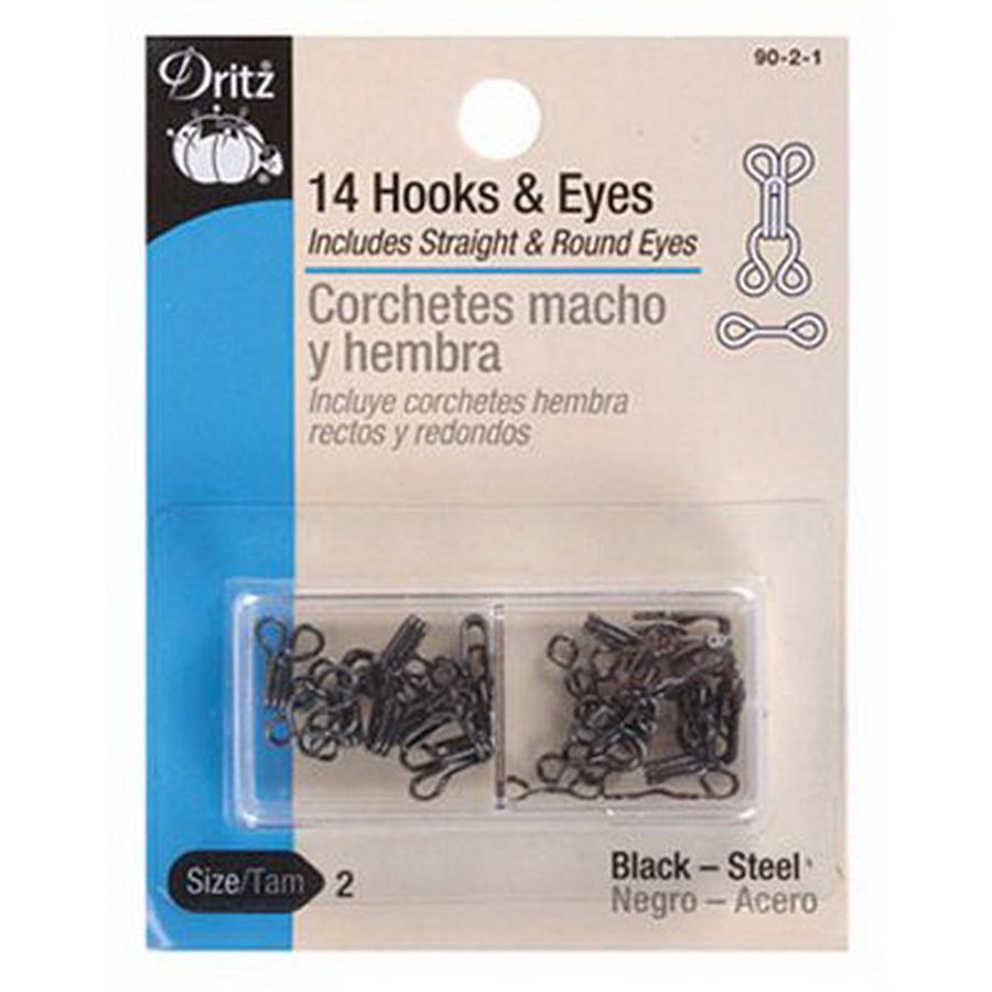 Dritz Hooks & Eyes-Black 1. sz.2 (Box of 6)