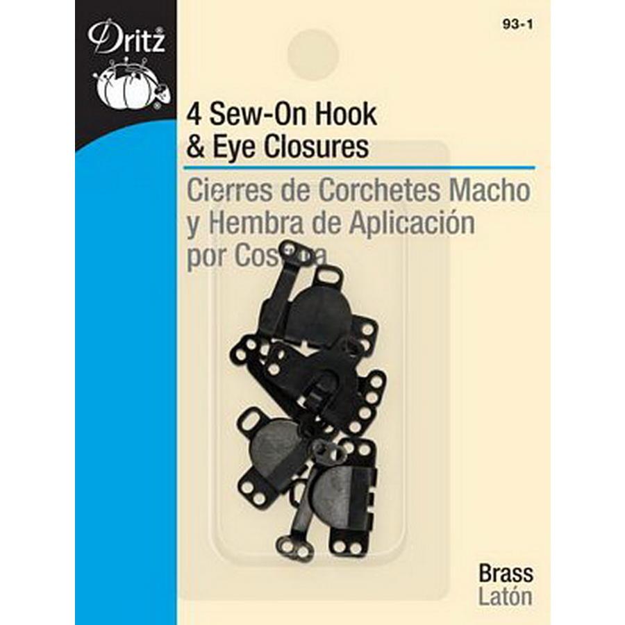 Hook & Eye Closures-Black 4ct. BOX06