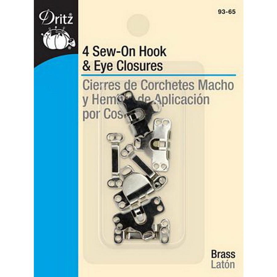 Dritz Hook & Eye Closures-Nickel (Box of 6)