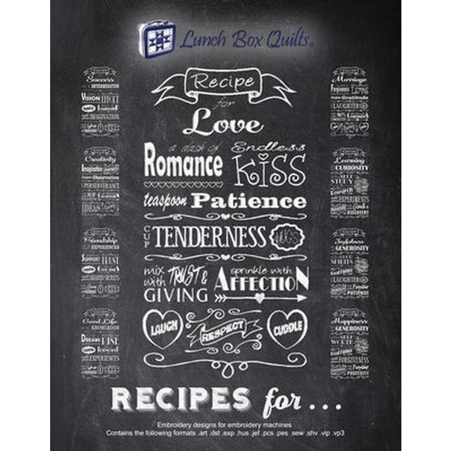 Recipe for Life Embroidery Des