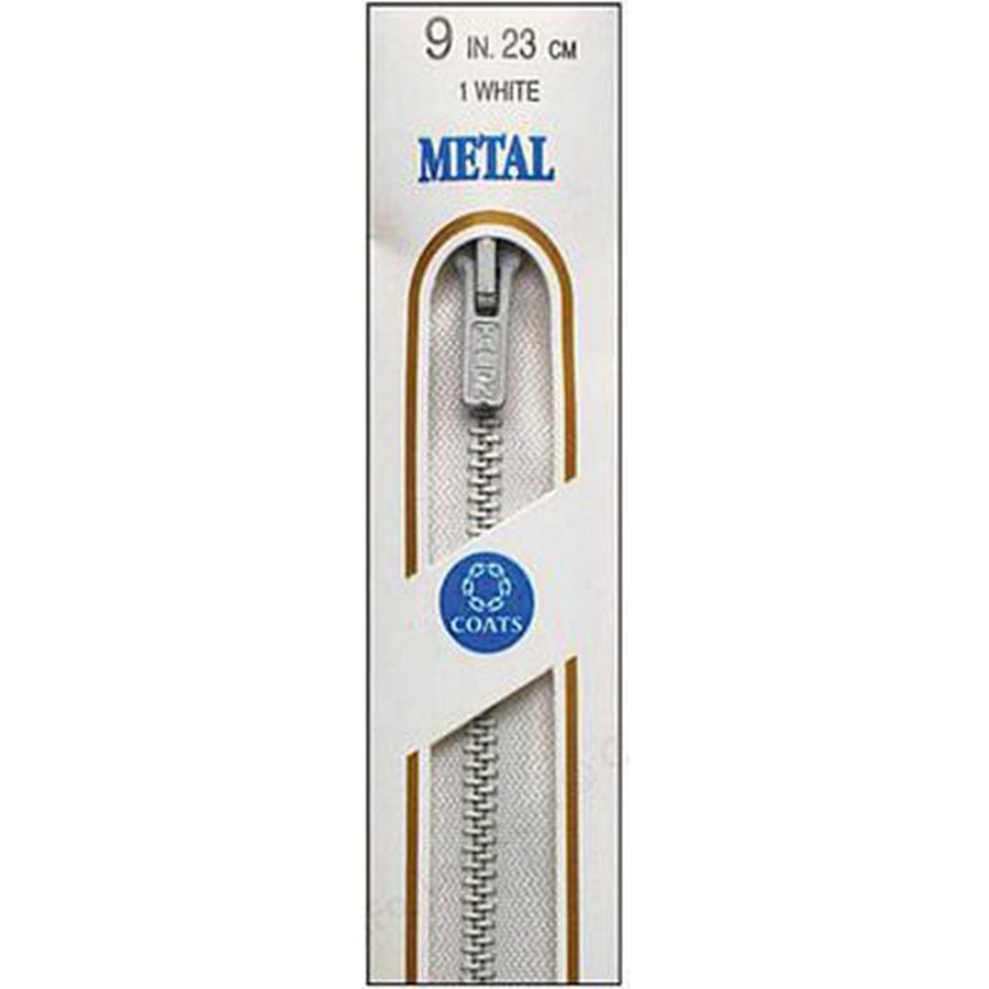 Metal All Purpose Zipper 9in  White BOX03
