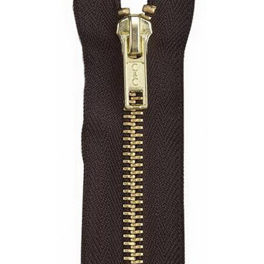 Fashion Zipper 14in Brass, Cloister Brown