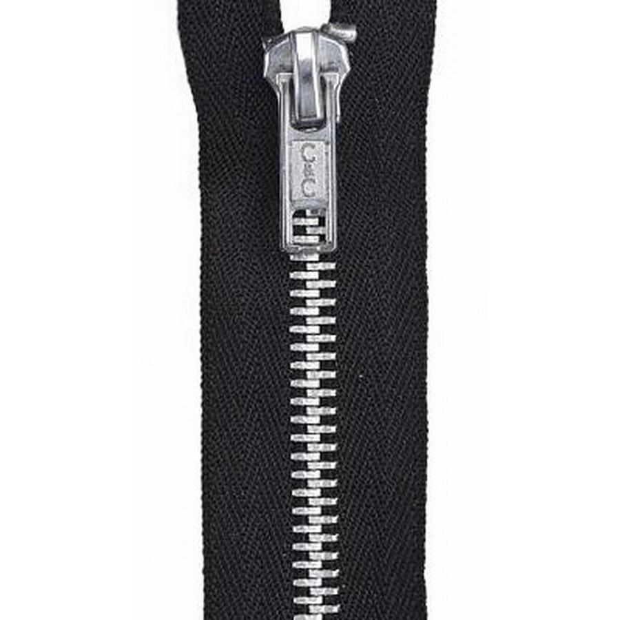 Coats & Clark Fashion Zipper 7" Aluminum Black (Box of 2)