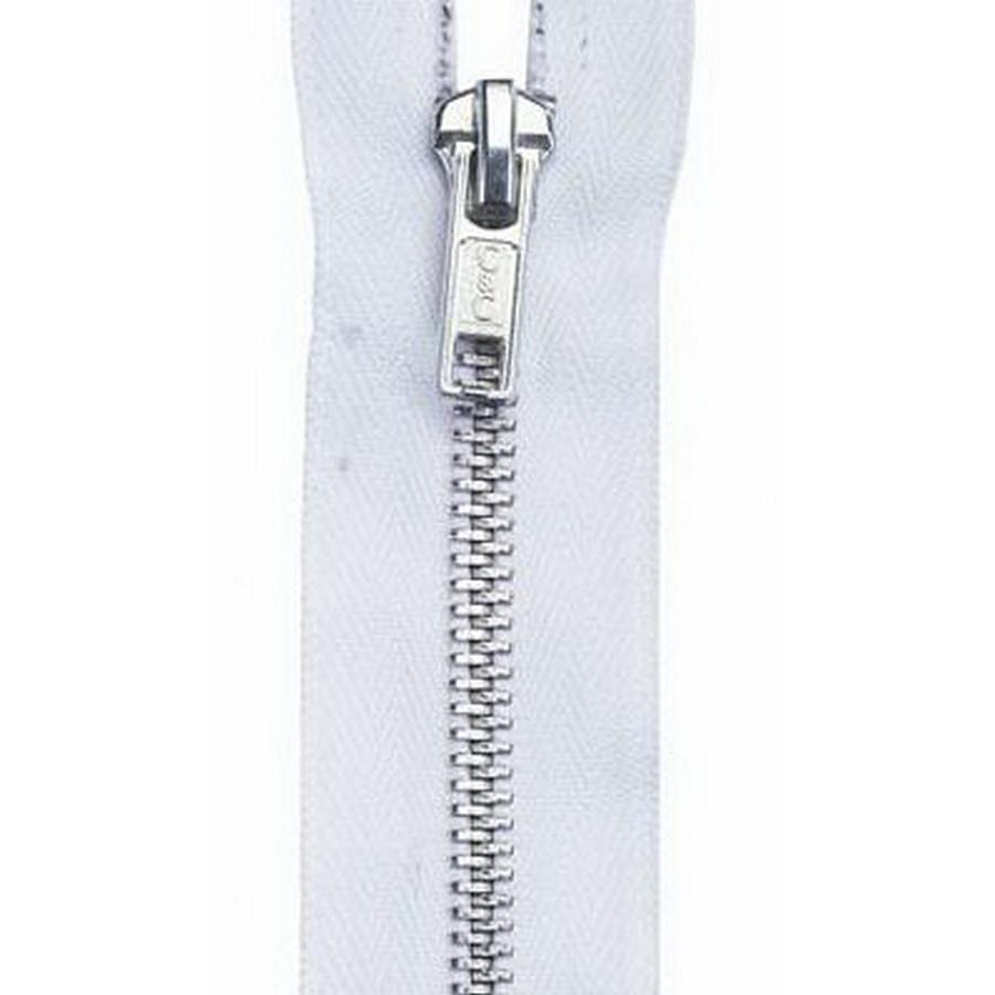 Coats & Clark Sep. Zipper 20"  Aluminum White (Box of 2)