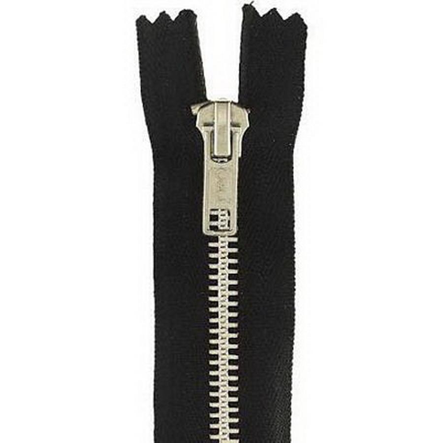 Coats & Clark Sep.Fashion Zipper 18"  Aluminum Black (Box of 2)