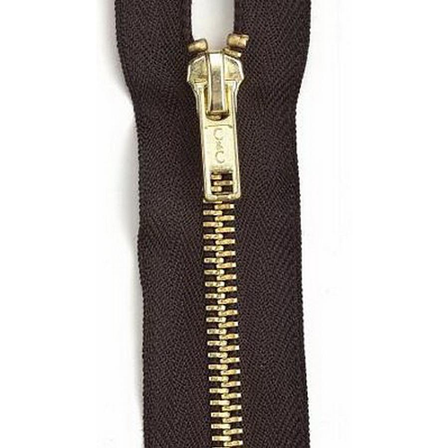 Coats & Clark Sep.Fashion Zipper 24"  Brass Cloister Brown (Box of 2)