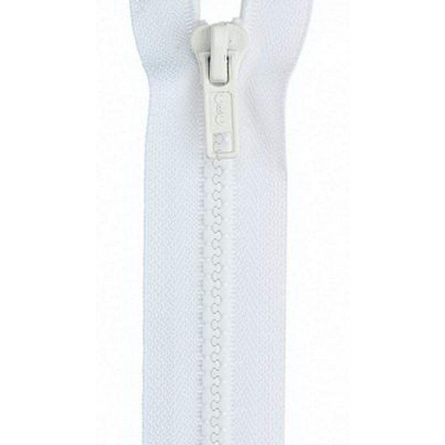 Separating Sport Zipper26in Polyester, White (#1)