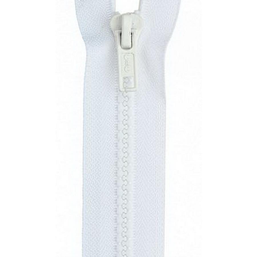 Coats & Clark Separating Sport Zipper-28" Polyester White (#1) (Box of 2)