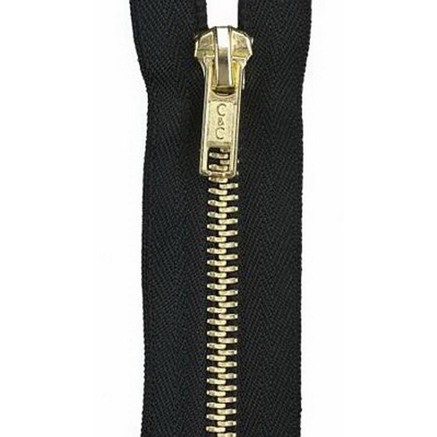 Coats & Clark Coverall Zipper - 22" Brass Black (Box of 2)
