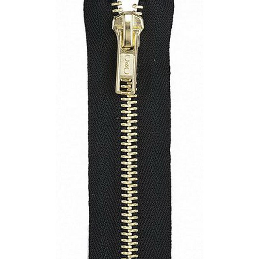 Coats & Clark Pocket Zipper 5"- Brass Black    (Box of 2)