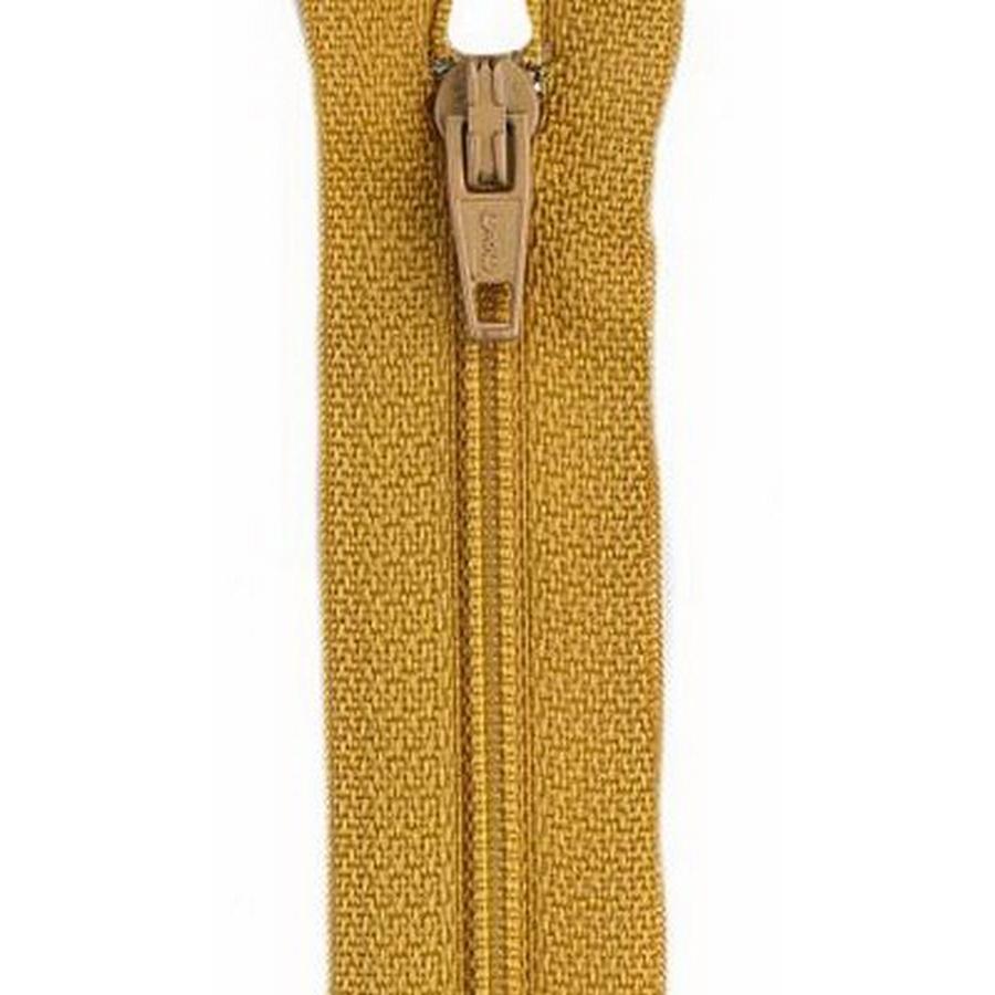 Polyester Zipper 22in, Mine Gold