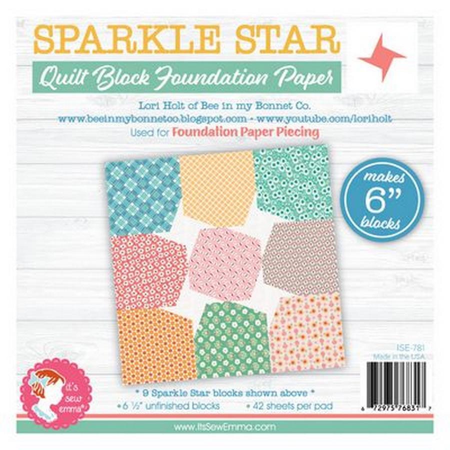 Sparkle Star Quilt Block 6 in Foundation Paper