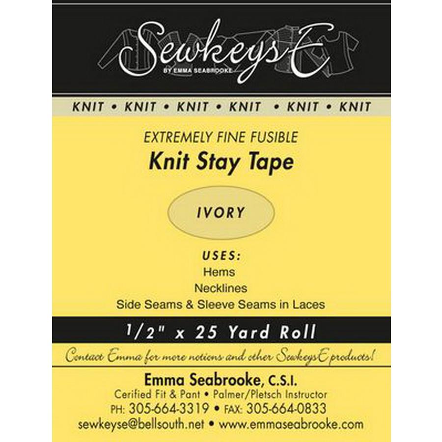 Fusible Knit Stay Tape .5in Extremely Fine Ivory50