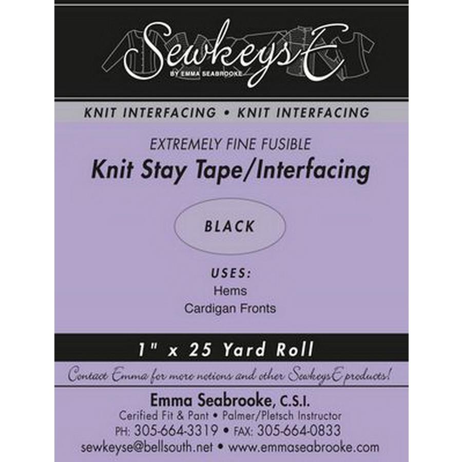 Fusible Knit Stay Tape 1in Extremely Fine Black 67
