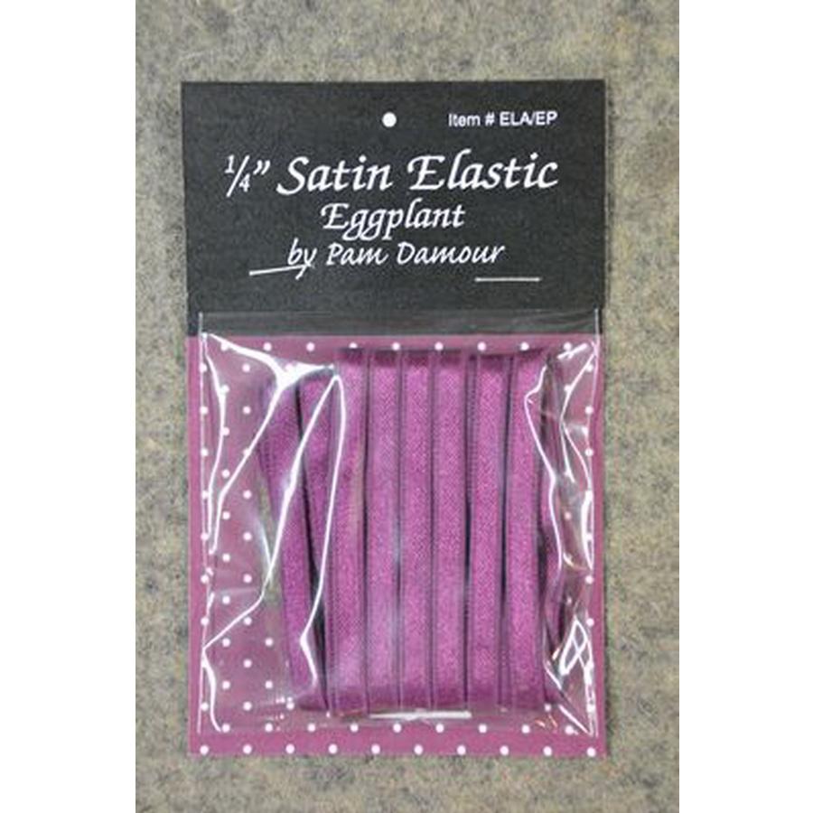 Satin Elastic .25in 4yds- Eggplant