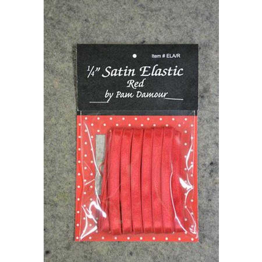 Satin Elastic .25in 4yds- Red