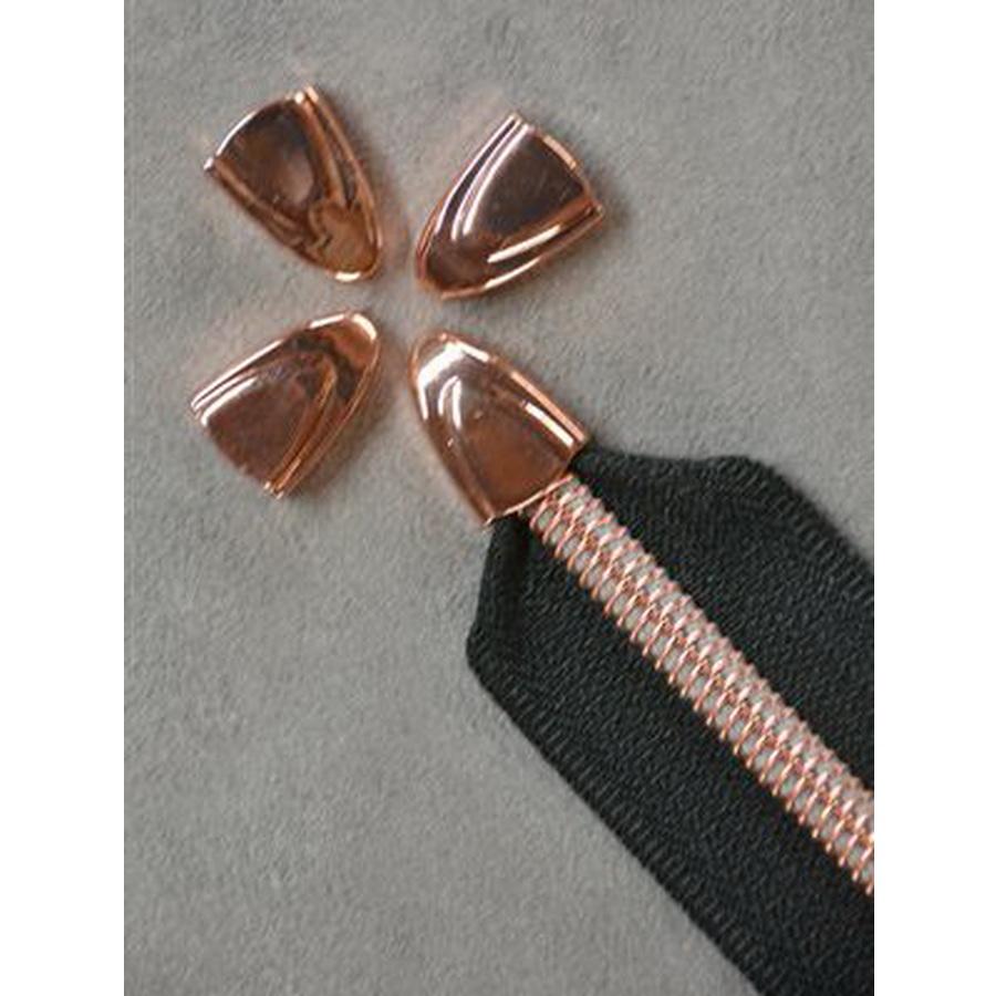 Metal Zipper End Caps 4ct- Rose Gold