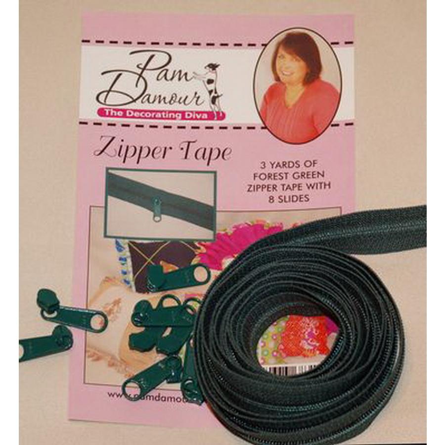 Zipper Tape 3yds Forest