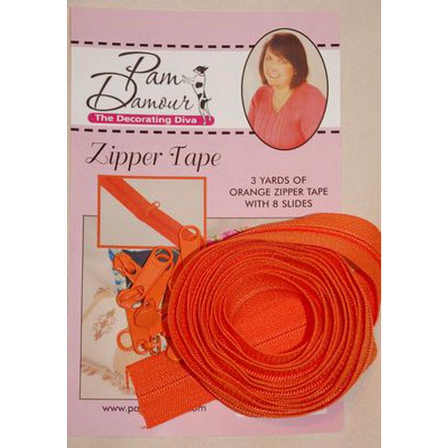Zipper Tape 3yds orange