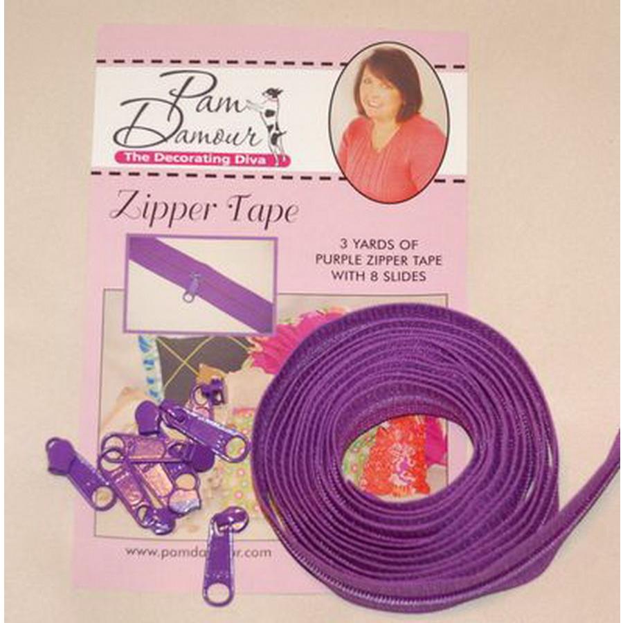Zipper Tape 3yds Purple