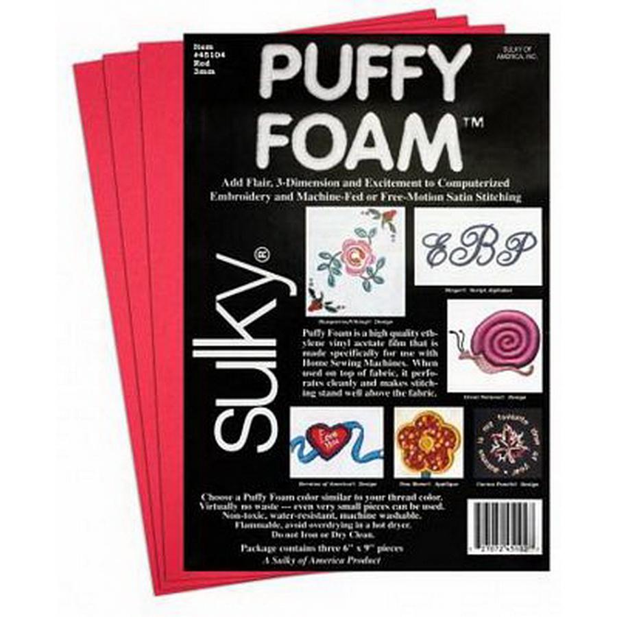 Sulky Puffy Foam 2mm Red 3 pack