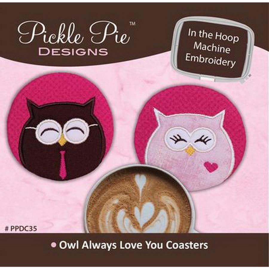 Owl Always Love You Coasters ITH Embroidery CD