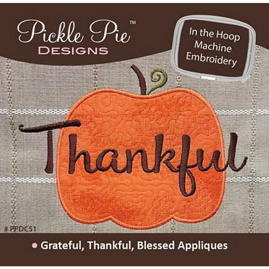 Grateful Thankful Blessed Machine Embr Appliques