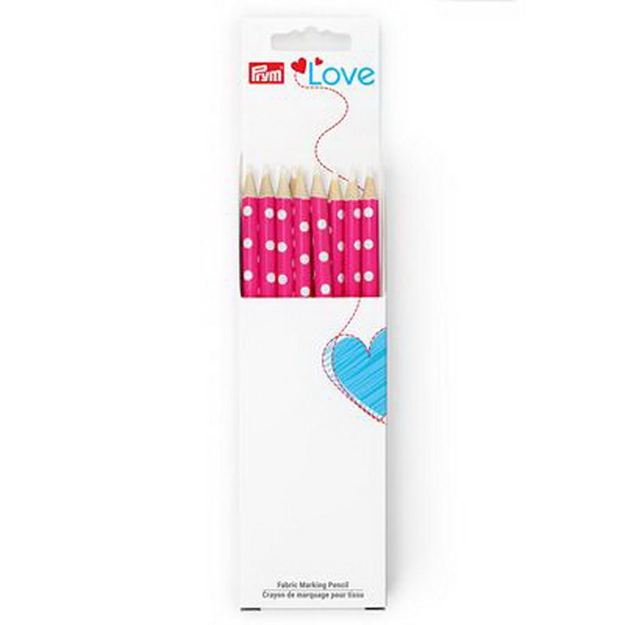 Fabric Marking Pencil Box 10pc - Pink