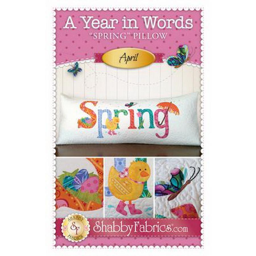 Year In Words Pillow April Spring Pattern