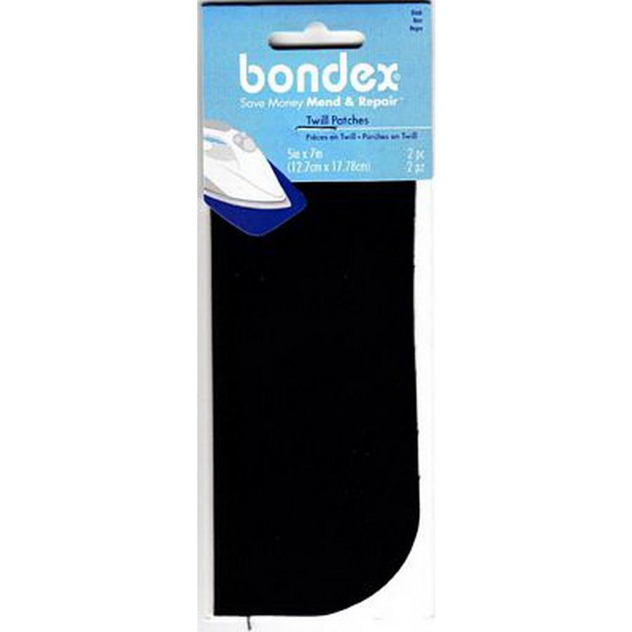 Bondex Iron On Patches 5inx7in Black (Box of 6)
