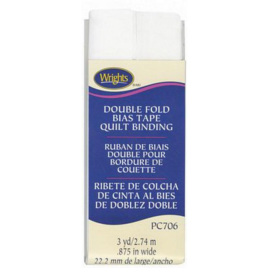 Quilt Binding Double Fold White (Box of 3)