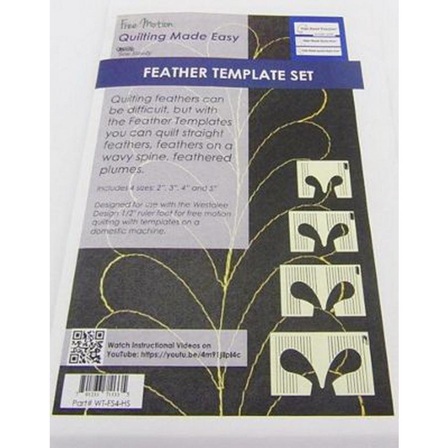 Feather Template Set 4pc High Shank 4.5mm