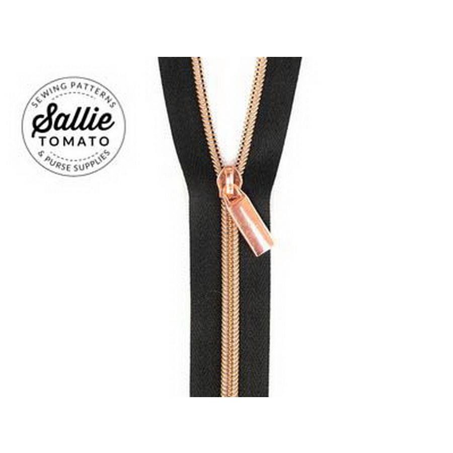 #5 Zippers by the Yard Black Tape Copper Teeth