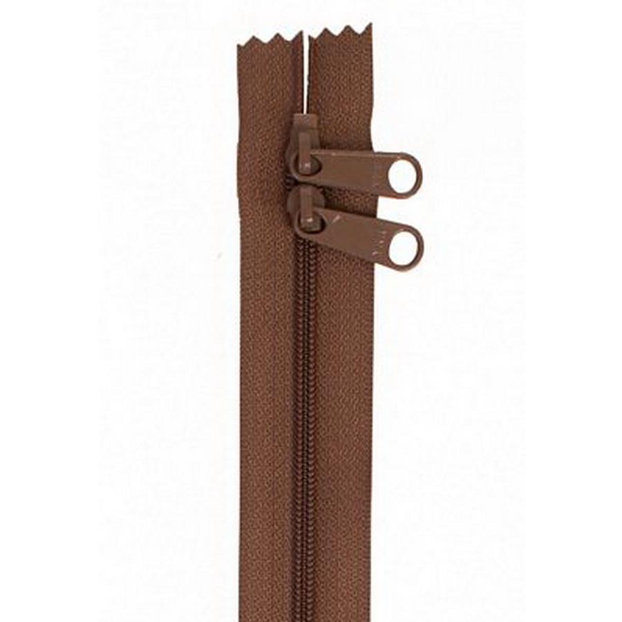 Handbag Zippers, 30  Double Slide-Seal Brown